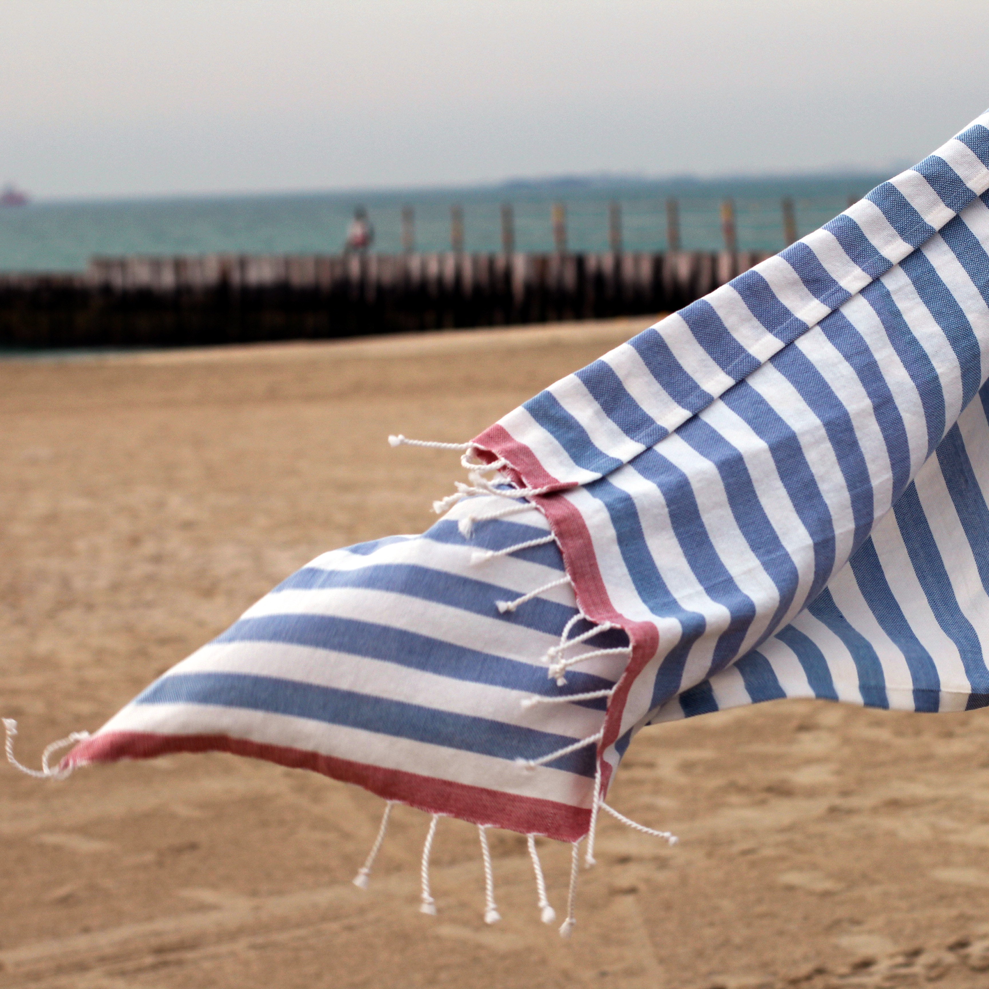 Ayuray Bath Towels - Canopy (Blue Stripes)