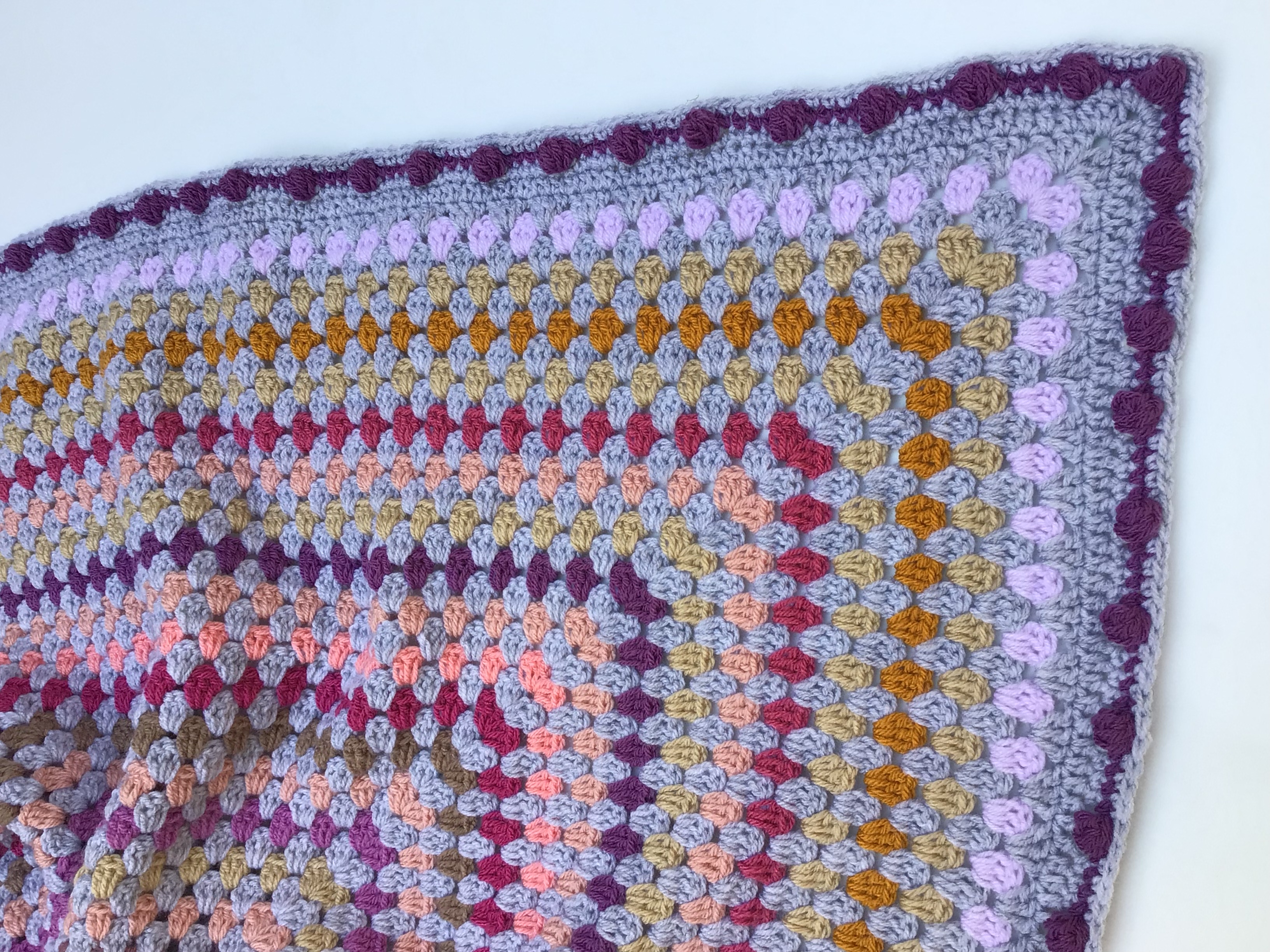 Multi pastel crochet blanket