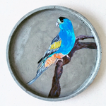 Handmade Concrete Platter with Acrylic Painting,30cm/36cm diameter