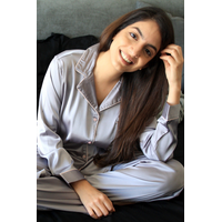 Grey Silk Classic PJ Set