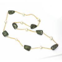 Labradorite, Pearl Necklace