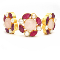 Ruby, Raw Rose Quartz, Pearl Necklace