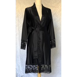 Black satin Lounge/Night Robe