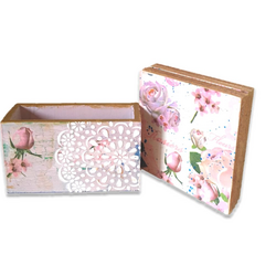 Handcrafted shabby chic wooden coaster set
