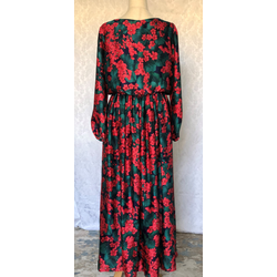 Midi floral silk dress