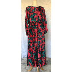 Midi floral silk dress