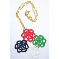 UAE National Day Crochet Flowers Necklace