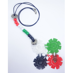 UAE National Day Flag Colors Crochet Rounds​ Necklace