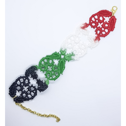 UAE National Day Crochet Hearts and Leaves Bracelet