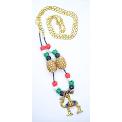 UAE National Day Flag Colors and Gold Plated Camel Necklace