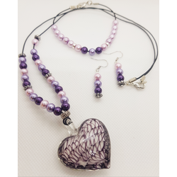 Mothers' Day Murano Heart SET