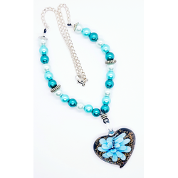 Murano Heart Beaded Necklace