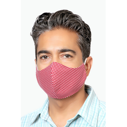 Red with White Circles - 100% Cotton Washable Mask