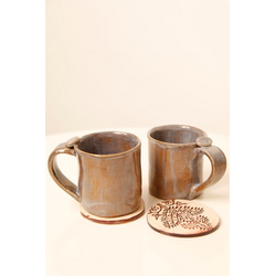 Comfort Set of Mugs with Textured Coasters