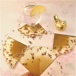 Charming Golden Coasters Set of 4