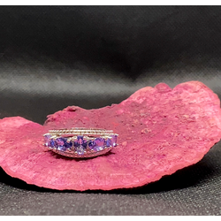 Purple tanzanite silver ring
