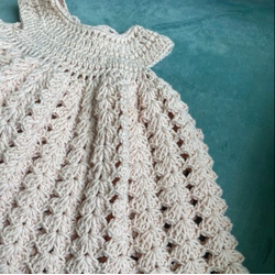 Newborn blush crochet dress