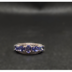 Purple tanzanite silver ring