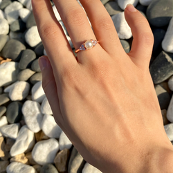 Love n pearls silver ring