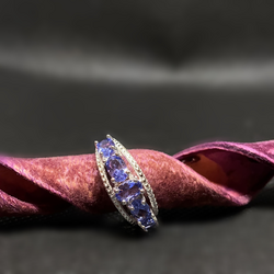 Purple tanzanite silver ring
