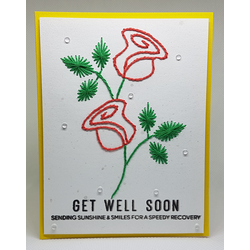 Stitched Card - Get Well Soon