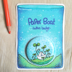 Paper Boat - Button Badge