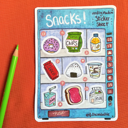 Snacks Vending Machine - Sticker Sheet