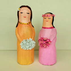 Handmade & Handpainted Flower Girl Figurine - Home Decoration