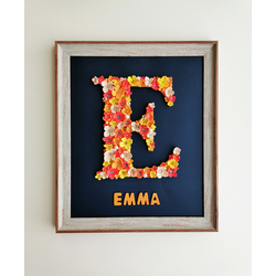 Flower Letter Personalized Frame - Girls Bedroom Décor (Large)