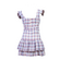 Sosweet Soft Plaid Dress with Layered Skirt