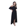 Leila Off-the-Shoulder Pitch Black Dress