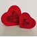 Red Velvet Heart Shaped Box with Red Roses (Large)