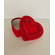 Red Velvet Heart Shaped Box with Red Flowers