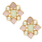 Rose Quartz, Chalcedony, Pearl Earrings