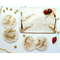 Handmade pearl white and gold tray set